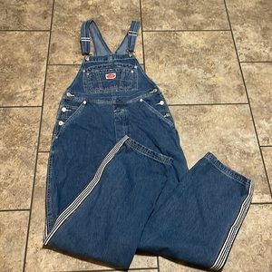 Revolt Jeans Blue Denim Overalls with Side Stripe